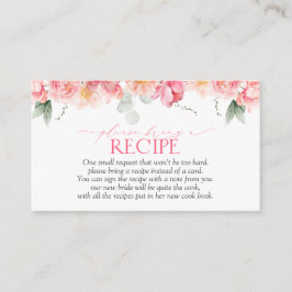 Elegante Rosa Blumengrün Bitte bringen Sie ein Rez Begleitkarte