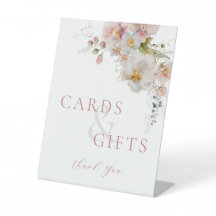 Elegante rosa Blumenkarten und Geschenke für Hochz