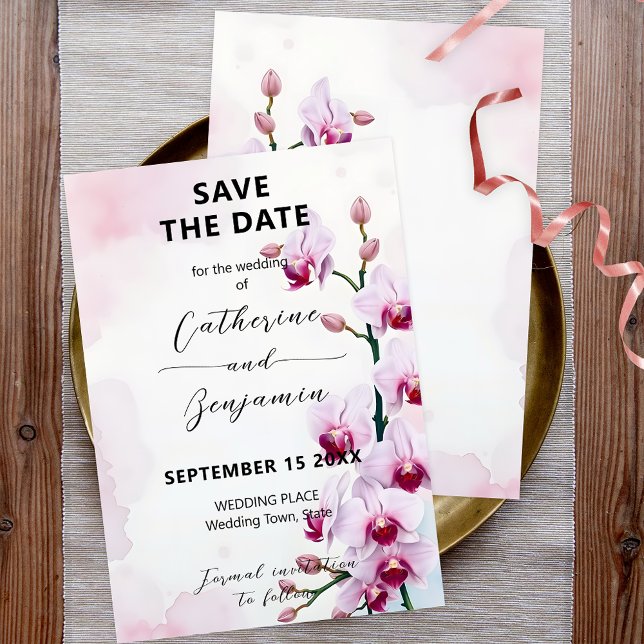 Elegante, rosa Blumenmotchor Save The Date (Von Creator hochgeladen)