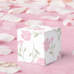 Elegante rosa Blumenmuster klassische Gefallen-Box Geschenkschachtel