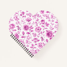 Elegante rosa Blumenrand Notizbuch