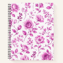 Elegante rosa Blumenrand Notizbuch