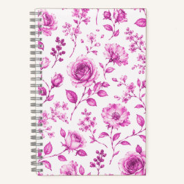 Elegante rosa Blumenrand Notizbuch