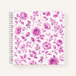 Elegante rosa Blumenrand Notizbuch
