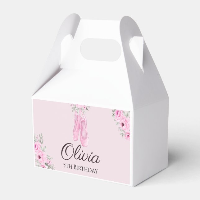 Elegante Rosa Blumenstrauß Ballerina Schuhe Girls  Geschenkschachtel (Rückseite)