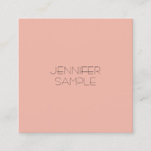 Elegante Rosa-Blush-Farbe moderne einfache Vorlage Quadratische Visitenkarte