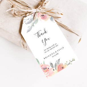 Elegante Rosa Blush Floral Wedding Vielen Dank Geschenkanhänger