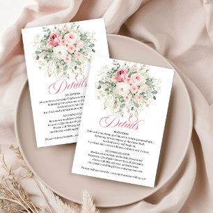 Elegante rosa blush grün gold minimalistische Hoch Begleitkarte