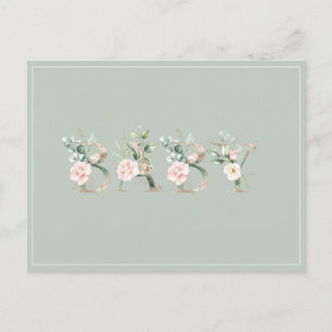 Elegante Rosa Blush Wasserfarbe Kinderdusche Postkarte