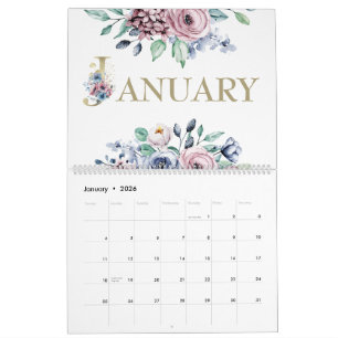 Elegante Rosa Blushrose 2026 Kalender