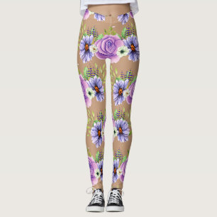 Elegante rosa Blushrose Fliederblüten-Haut Leggings