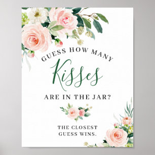 Elegante rosa Blüten Blumen Schild Poster