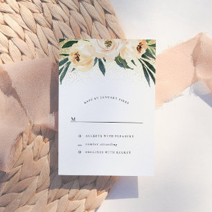 Elegante rosa Blüten & goldene Konfetti-RSVP RSVP Karte