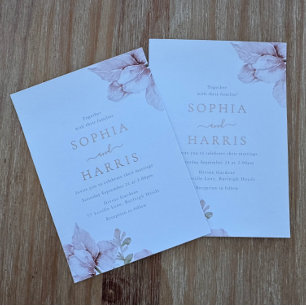 Elegante rosa Blütenblätter Hochzeit Roségold Folieneinladung