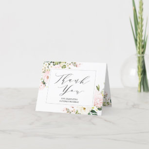 Elegante Rosa Blütenblume geklappt Dankeschön Kart Dankeskarte