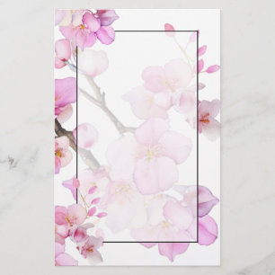 Elegante Rosa Blütenkirschblüten Briefpapier