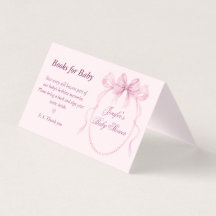Elegante rosa Bogen Thema Bücher für Baby Karte