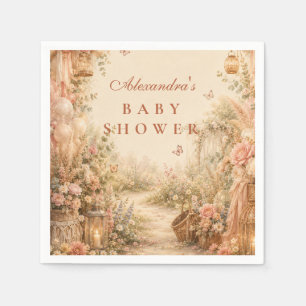 Elegante rosa Boho-Baby-Party Serviette