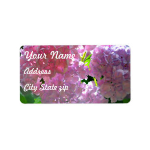 Elegante Rosa Boho Blumen Blume Hydrangeas Adressaufkleber