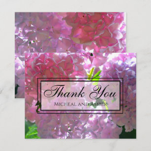 Elegante Rosa Boho Blumen Blume Hydrangeas Dankeskarte