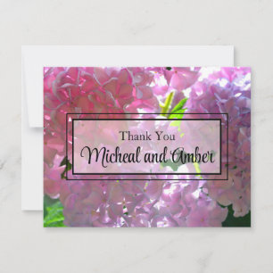 Elegante Rosa Boho Blumen Blume Hydrangeas Dankeskarte