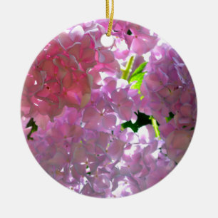 Elegante Rosa Boho Blumen Blume Hydrangeas Keramik Ornament