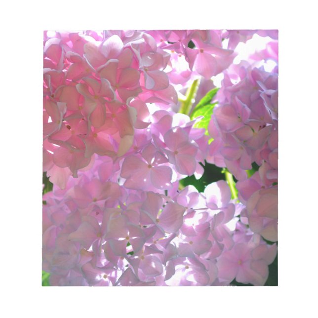 Elegante Rosa Boho Blumen Blume Hydrangeas Notizblock (Vorderseite)