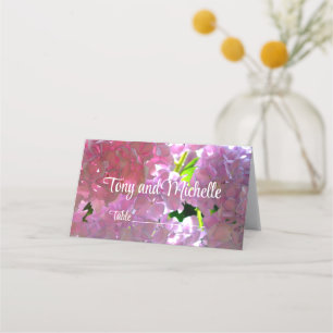Elegante Rosa Boho Blumen Blume Hydrangeas Platzkarte
