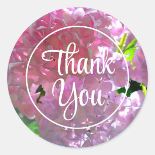 Elegante Rosa Boho Blumen Blume Hydrangeas Runder Aufkleber