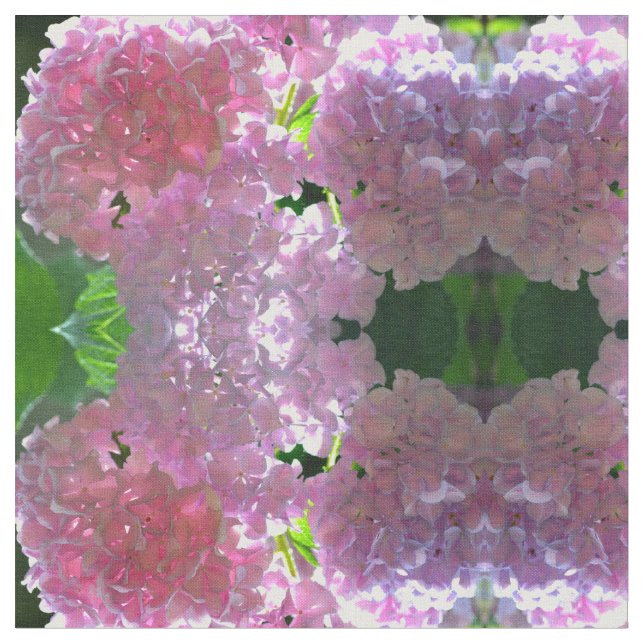 Elegante Rosa Boho Blumen Blume Hydrangeas Stoff (Nahaufnahme)