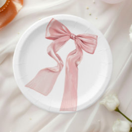 Elegante rosa Bow Coquette Paper-Teller Pappteller