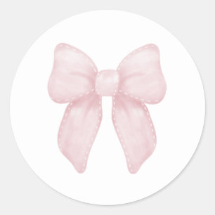 Elegante Rosa Bow Girl Runder Aufkleber