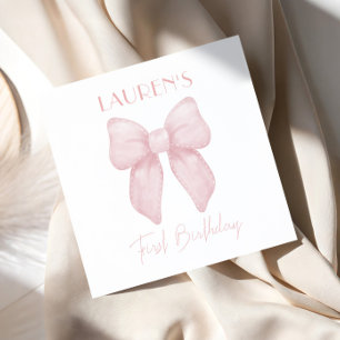 Elegante Rosa Bow Girl Serviette