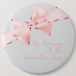 Elegante rosa Bow Mommy zu Mädchen Baby Dusche Button