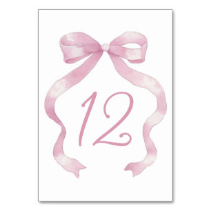 Elegante rosa Bow-Tischnummer Tischnummer