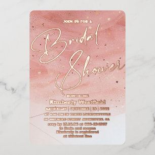 Elegante Rosa-Brautparty-Rose Gold Folieneinladung