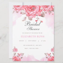 Elegante rosa Bridal Dusche Einladung