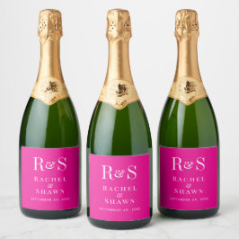 Elegante Rosa Chic Moderne Monogram Wedding