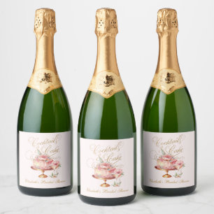 Elegante rosa Cocktails und Torte Brautdusche
