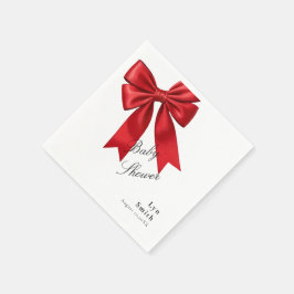 Elegante Rosa Coquette Bow Baby Shower Girl Napkin Serviette