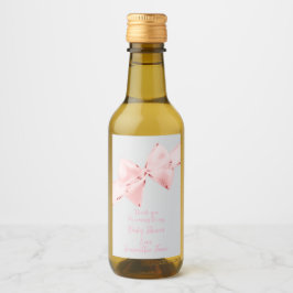 Elegante rosa Coquette Bow Girl Baby Dusche Mini Weinetikett