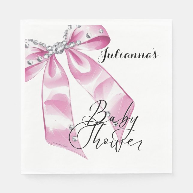 Elegante Rosa Coquette Girl Babydusche Serviette (Vorderseite)