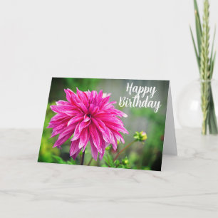 Elegante Rosa Dahlia Garden Blume Karte