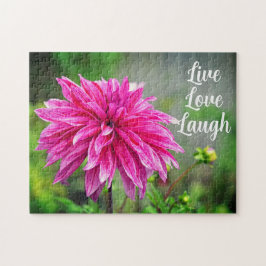 Elegante Rosa Dahlia Garden Blume Motivierend Puzzle