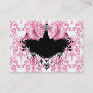 Elegante rosa Damask Business Card Visitenkarte