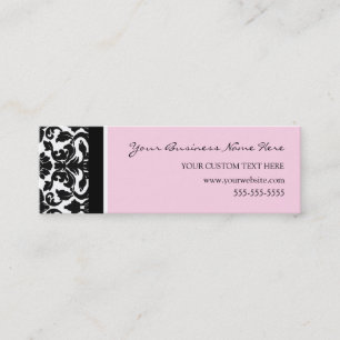 Elegante rosa Damast-Visitenkarten Mini Visitenkarte