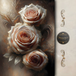 Elegante Rosa-Decoupage in Blush-Tönen Seidenpapier