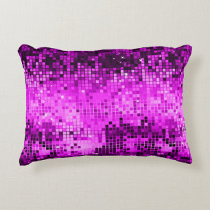 Elegante Rosa Disco Ball Glitzer & Glitzern Zierkissen