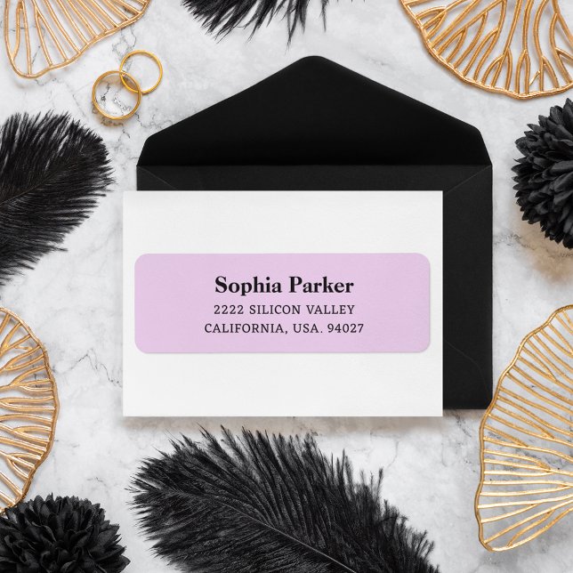 Elegante, rosa einfache SkriptWedding-Rücksendeadr (Von Creator hochgeladen)