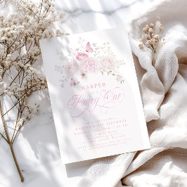 Elegante rosa fancy erste Geburtstagsfeier Einladung